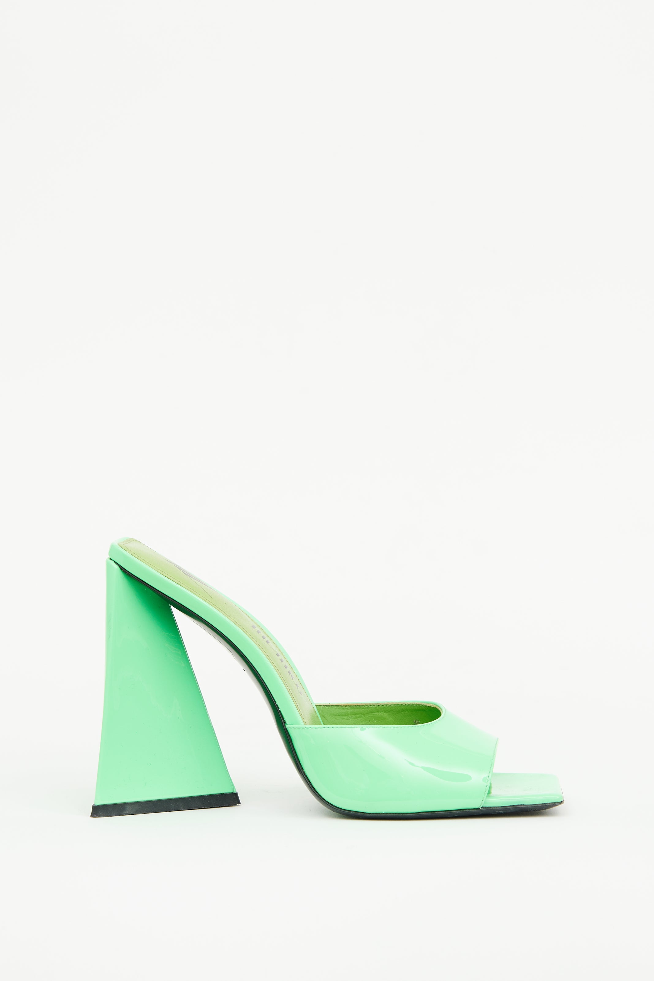 The Attico Green Patent Devon Mule Sandal