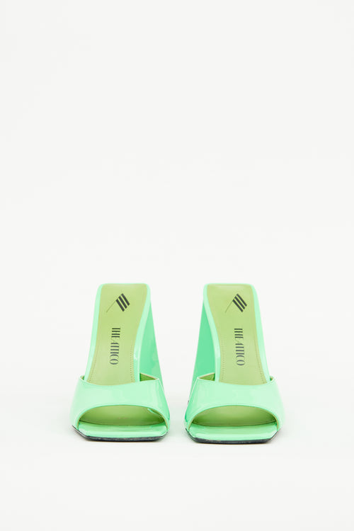 The Attico Green Patent Devon Mule Sandal