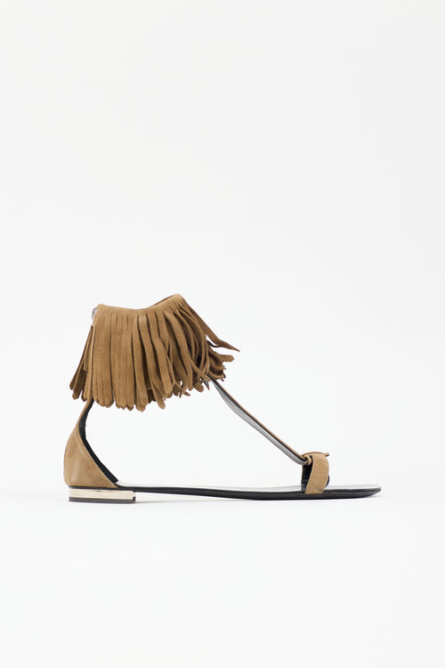 Giuseppe Zanotti X Balmain Suede Gladiator Sandal