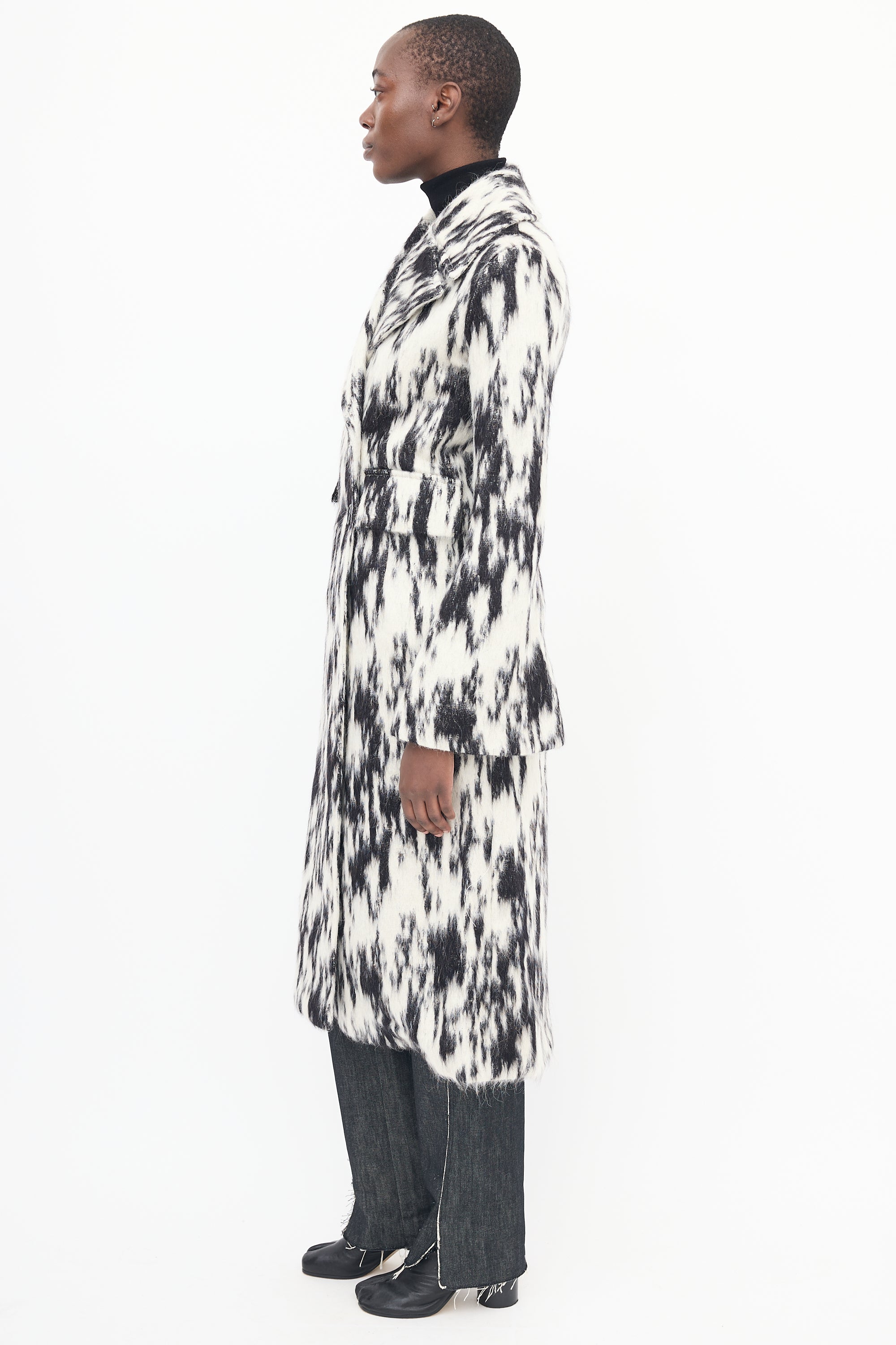Beaufille Black & White Double Breasted Coat