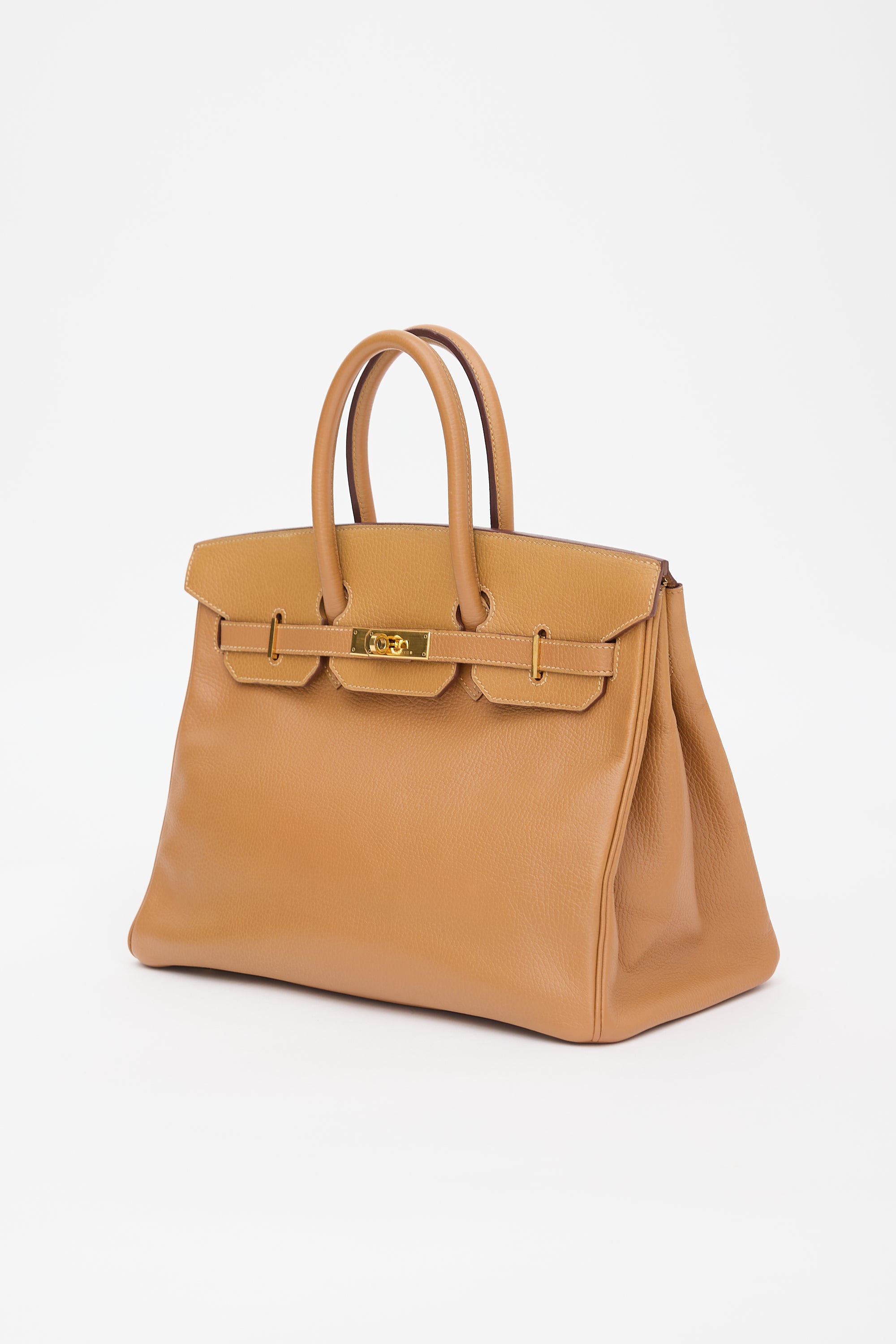 Hermès 1996 Natural Sable Ardennes Birkin 35 Bag