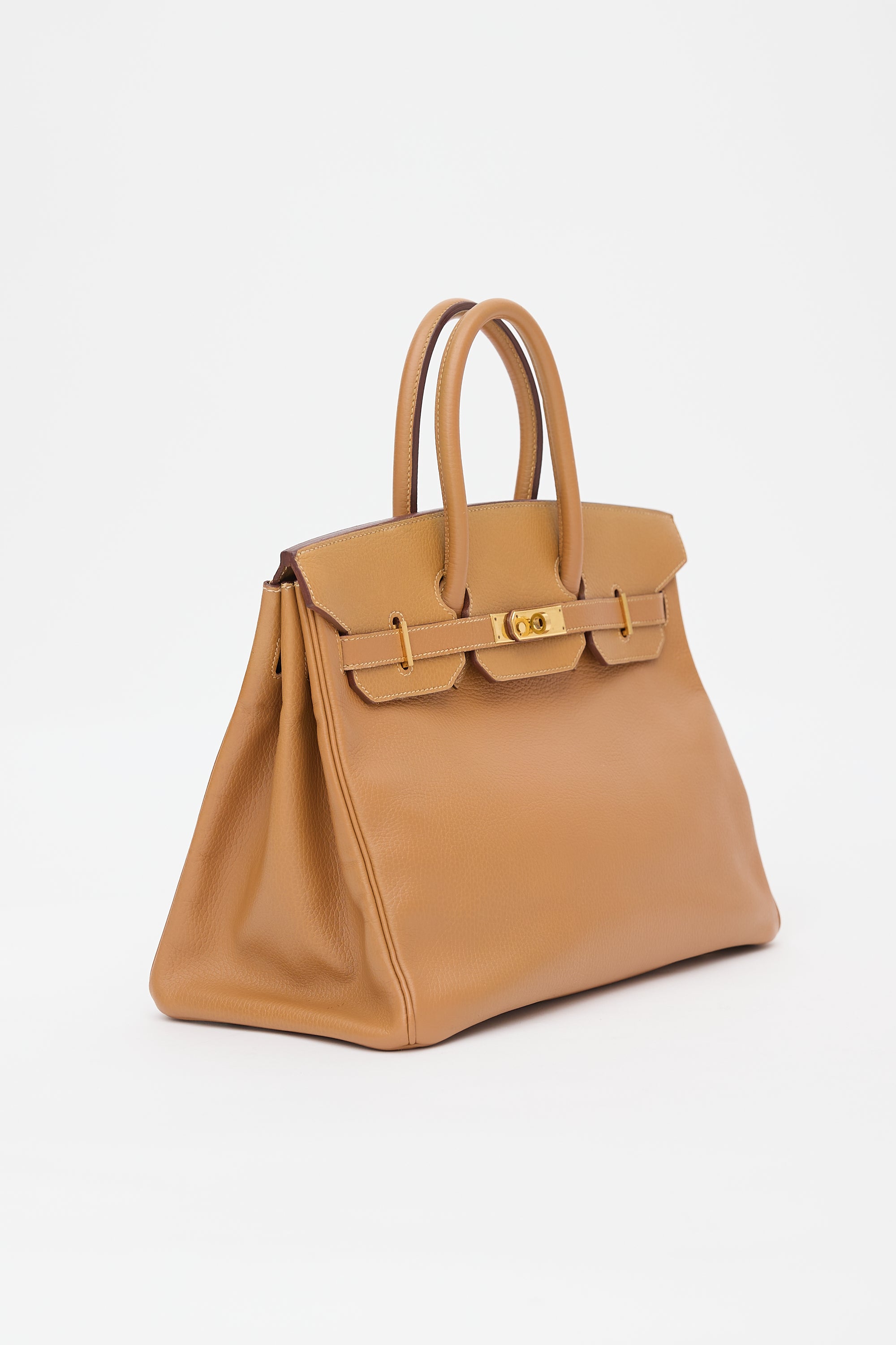 Hermès 1996 Natural Sable Ardennes Birkin 35 Bag