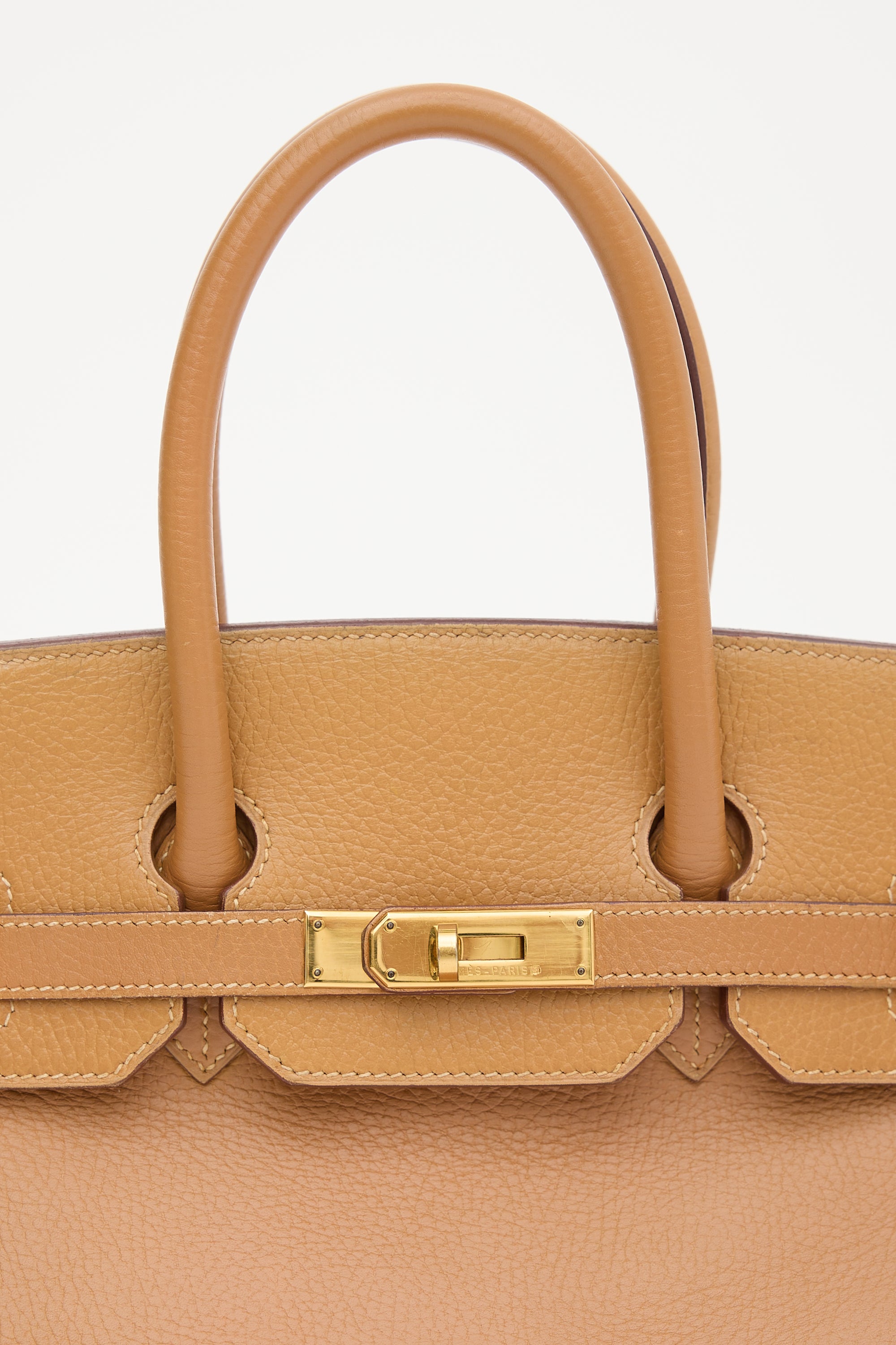 Hermès 1996 Natural Sable Ardennes Birkin 35 Bag