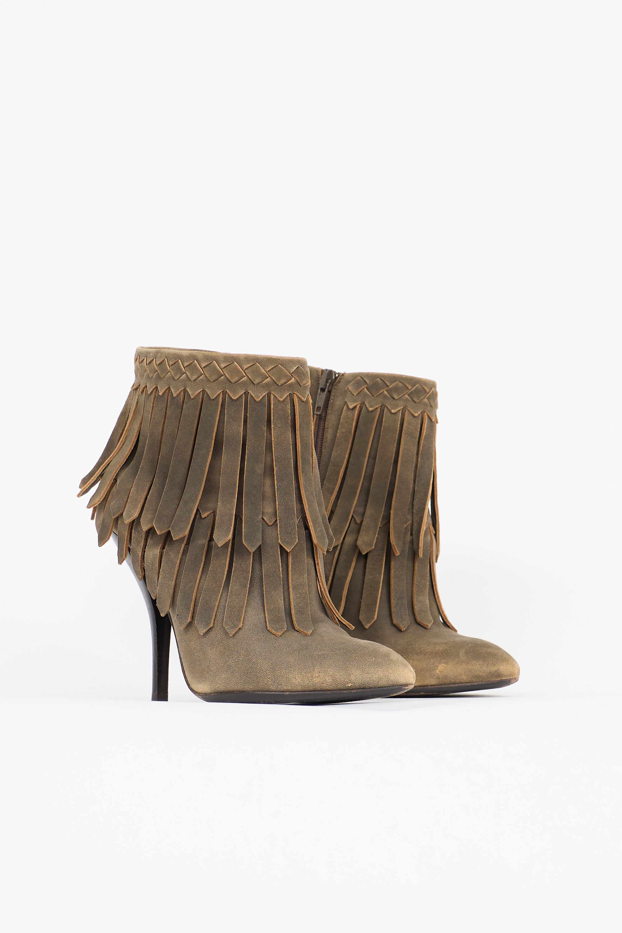 Bottega Veneta Suede Fringe Heeled Boot