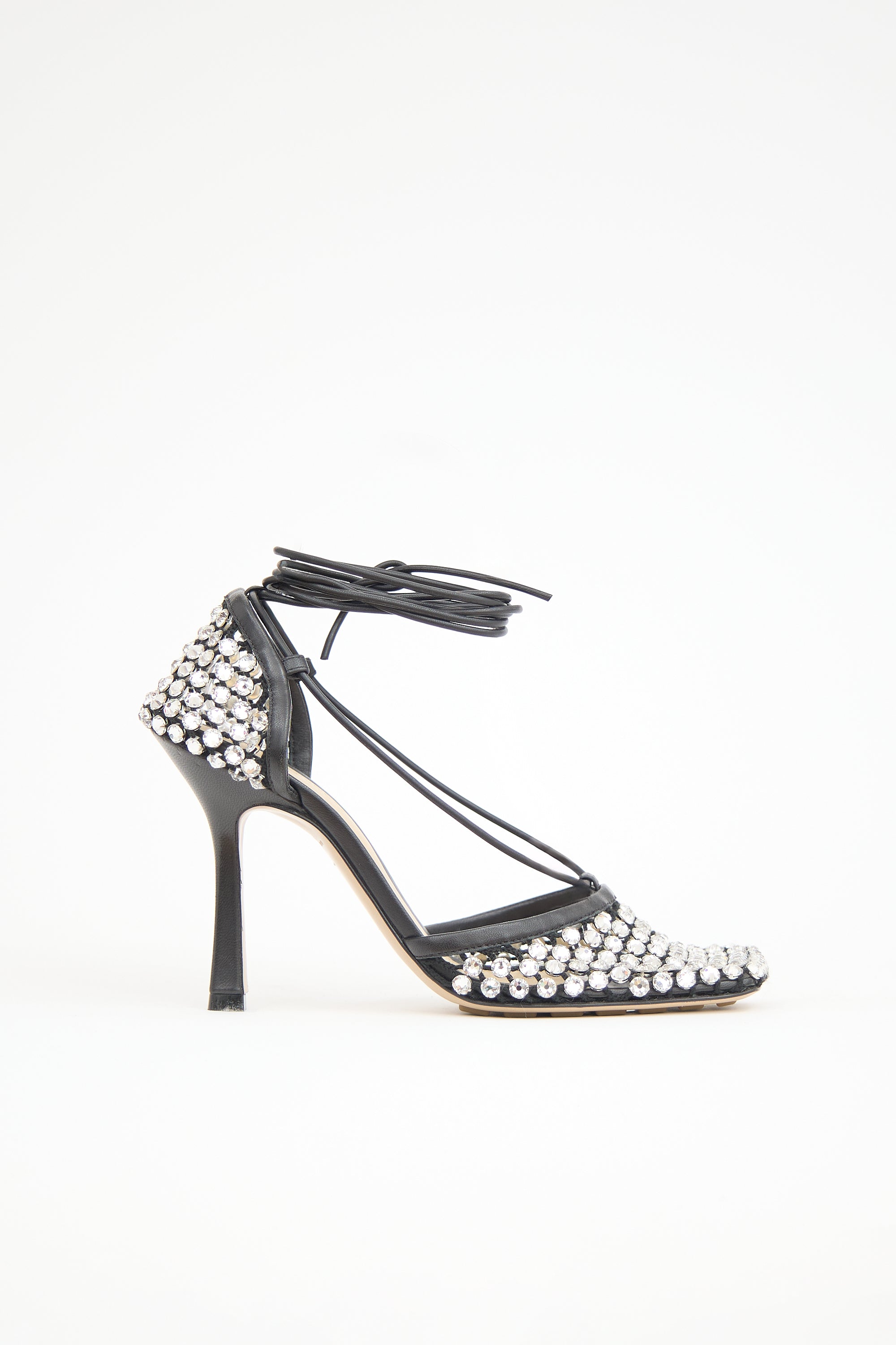 Bottega Veneta Stretch Crystal Web Sandal