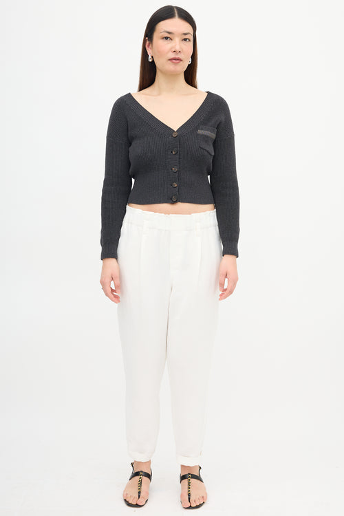 Brunello Cucinelli Monili Trim Pocket Cardigan