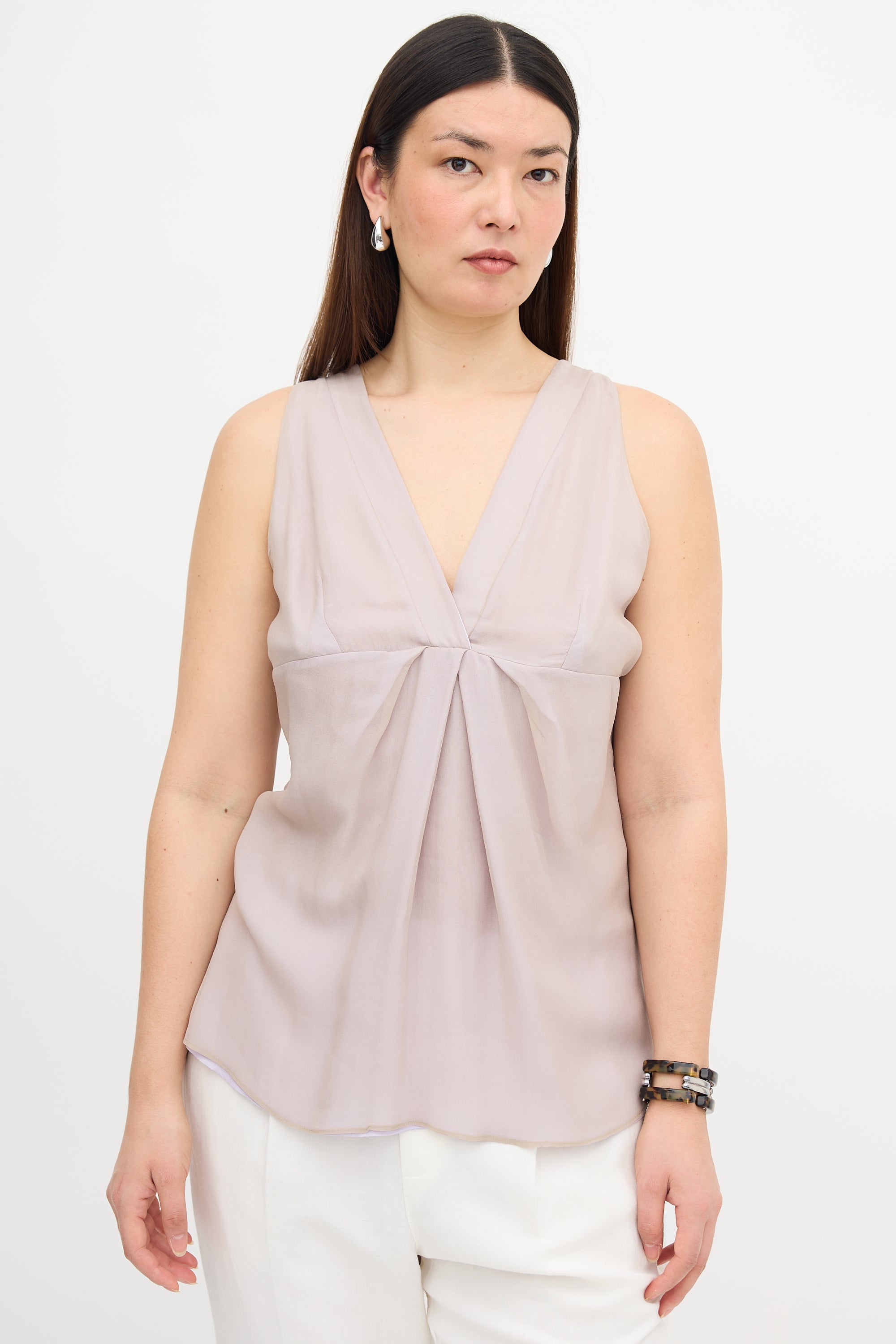 Brunello Cucinelli Silk Front Blouse