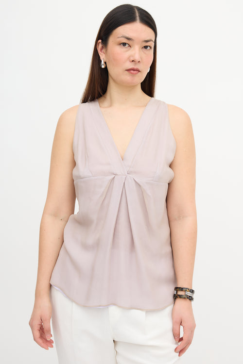 Brunello Cucinelli Silk Front Blouse