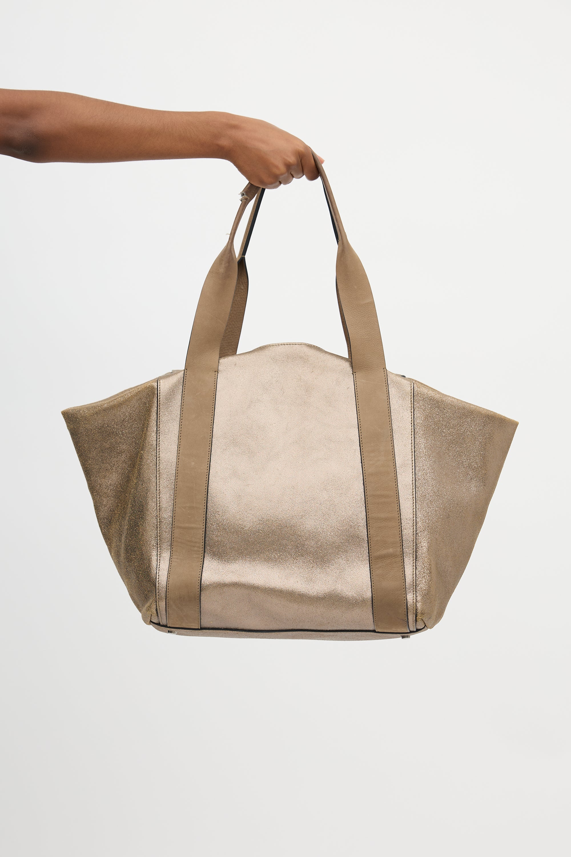 Brunello Cucinelli Metallic Leather Tote Bag