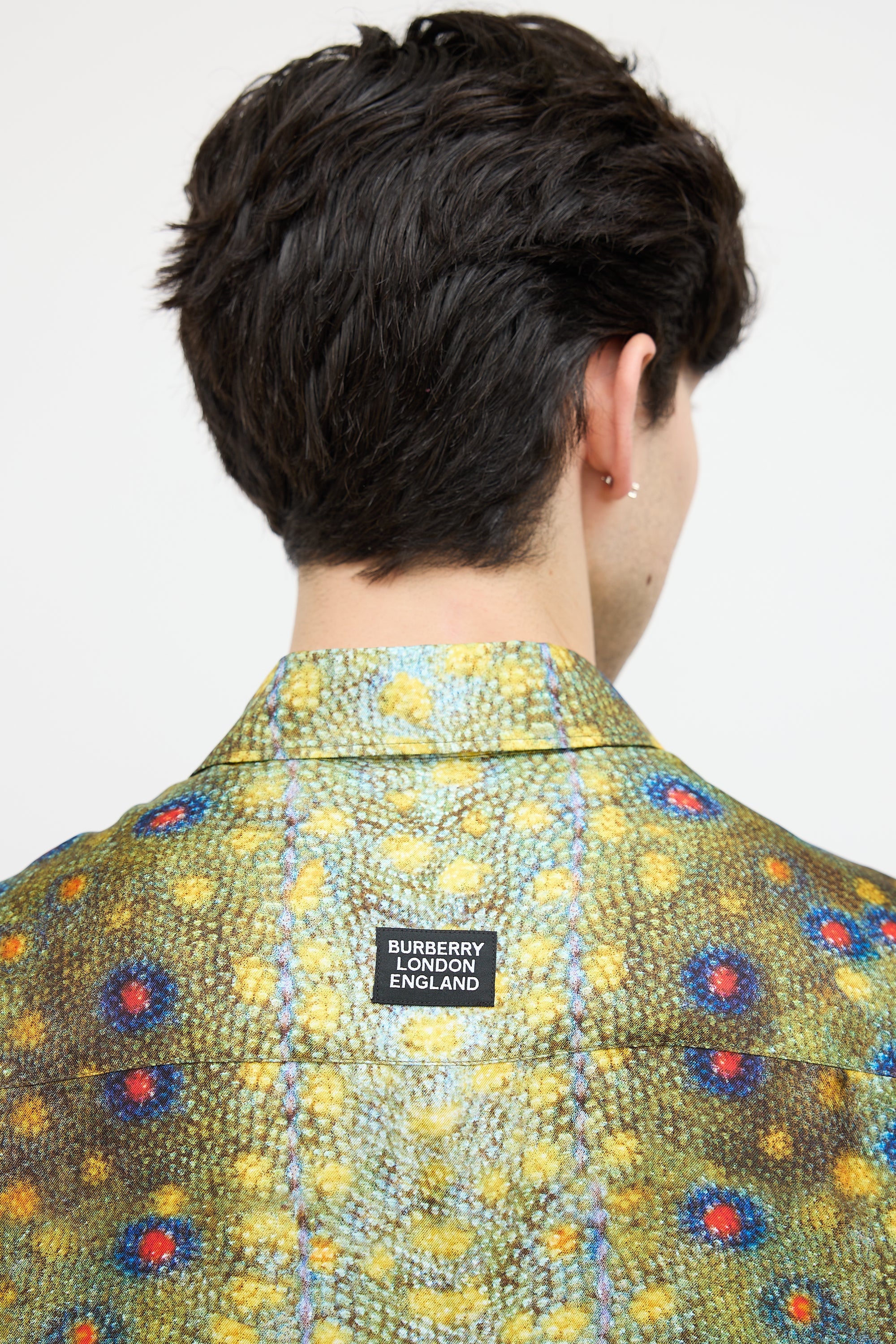 Burberry Green & Multi Silk Printed Shirt