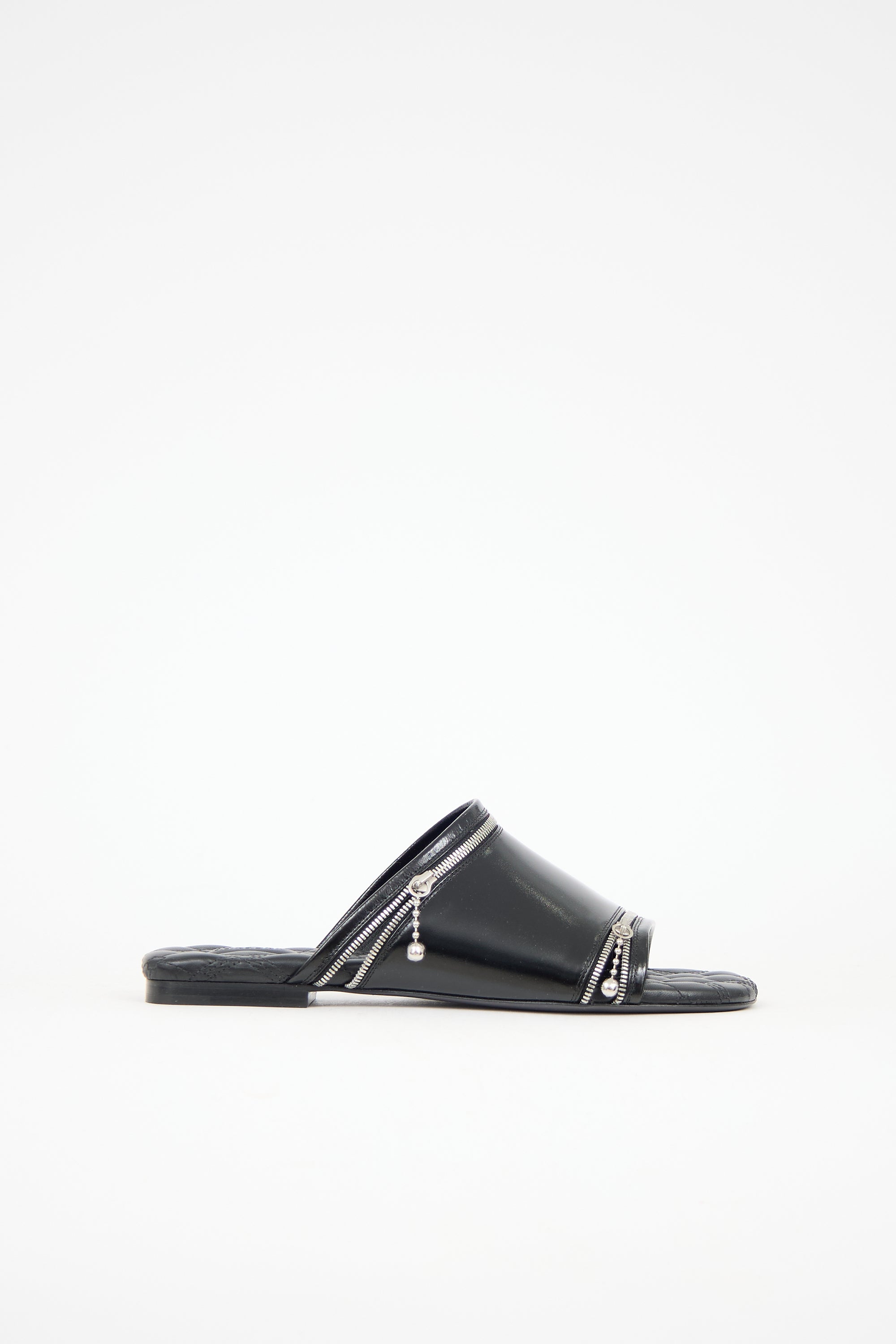 Burberry Leather Zip Slide
