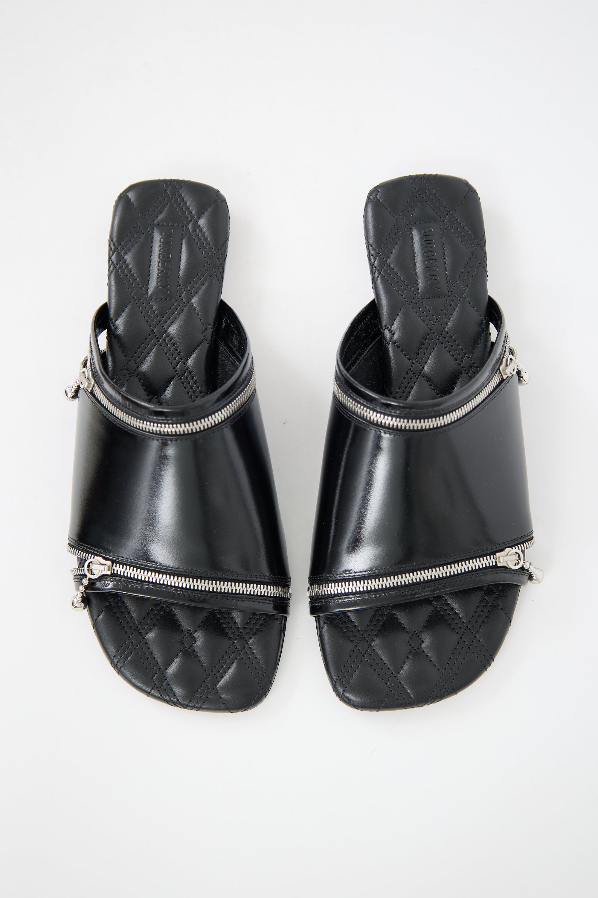 Burberry Leather Zip Slide