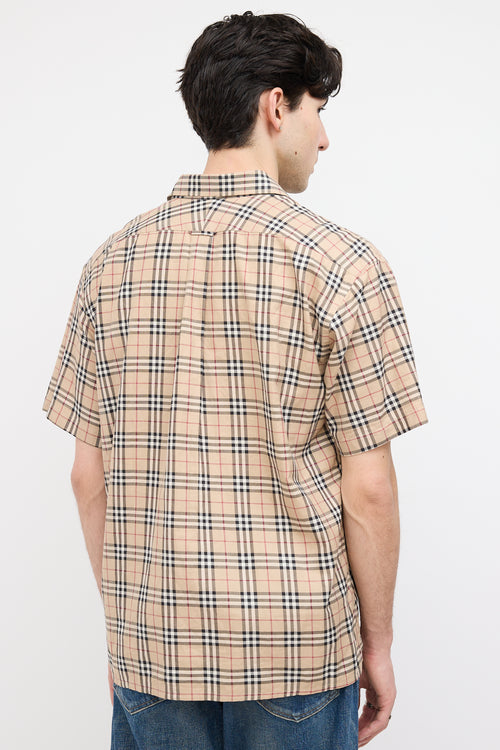 Burberry Beige Vintage Check Short Sleeve Shirt