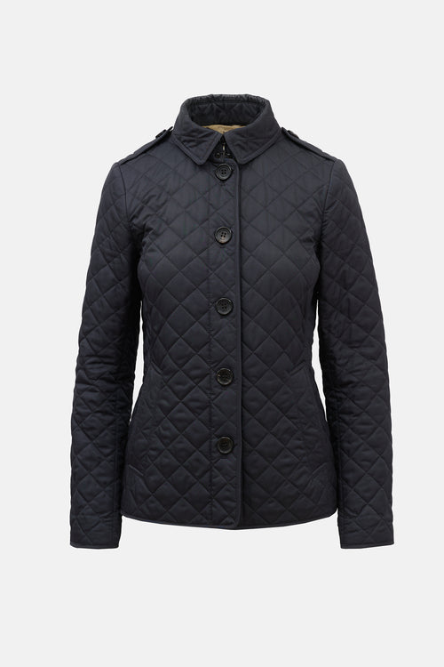 Burberry Quilted Check Lined Jacket