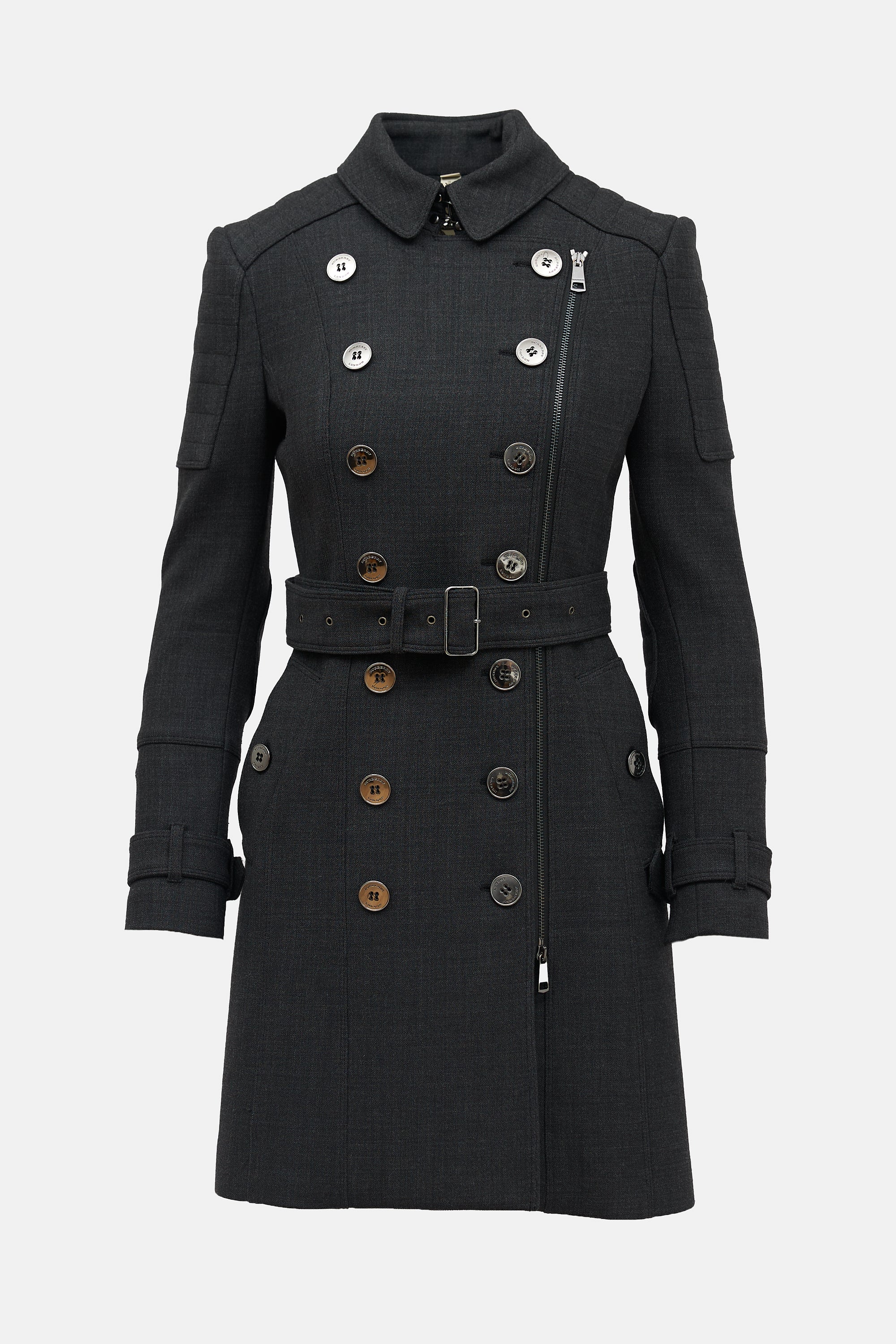 Burberry Double Breasted Zip Coat