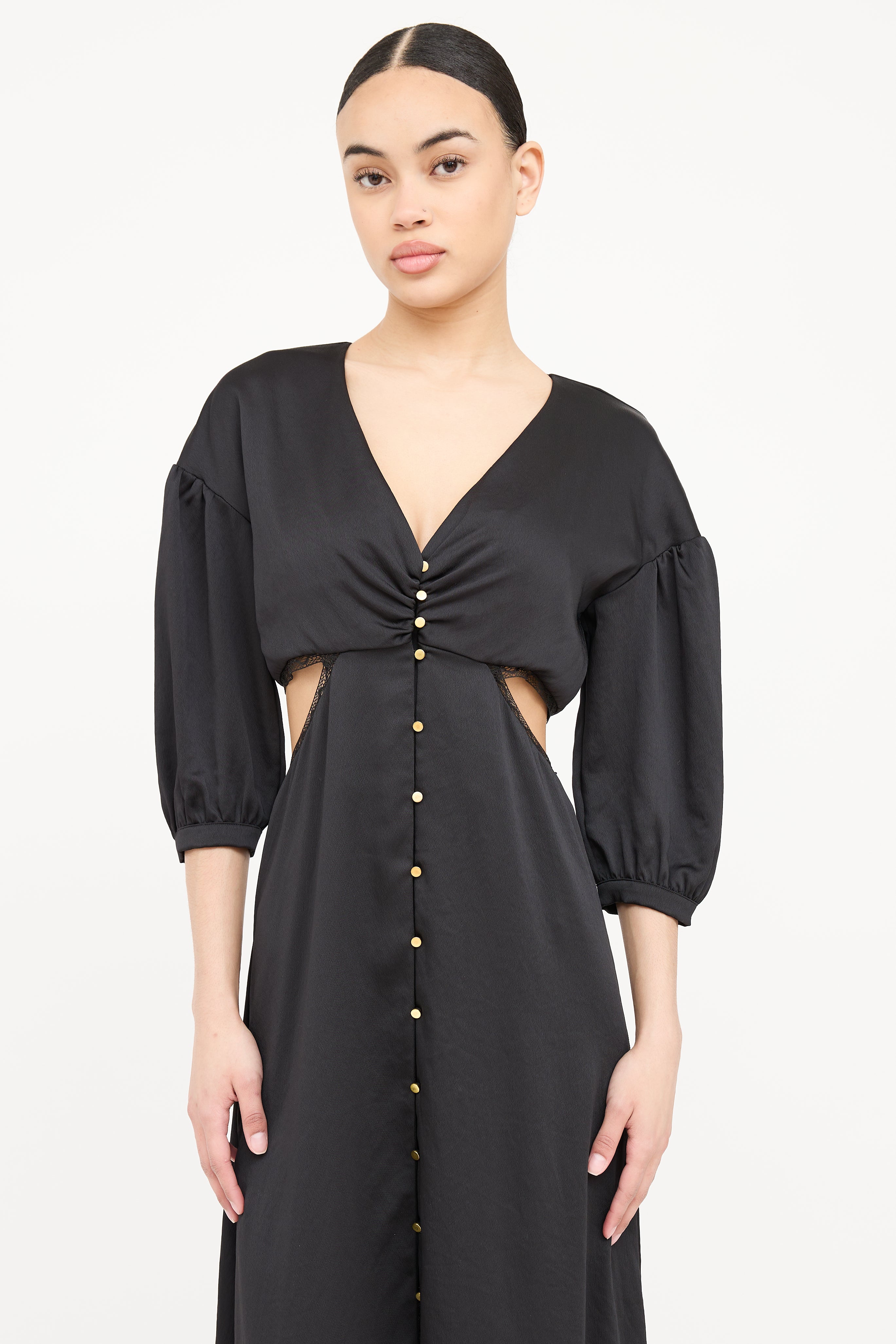 Ba&sh Cut Out Button Up Maxi Dress