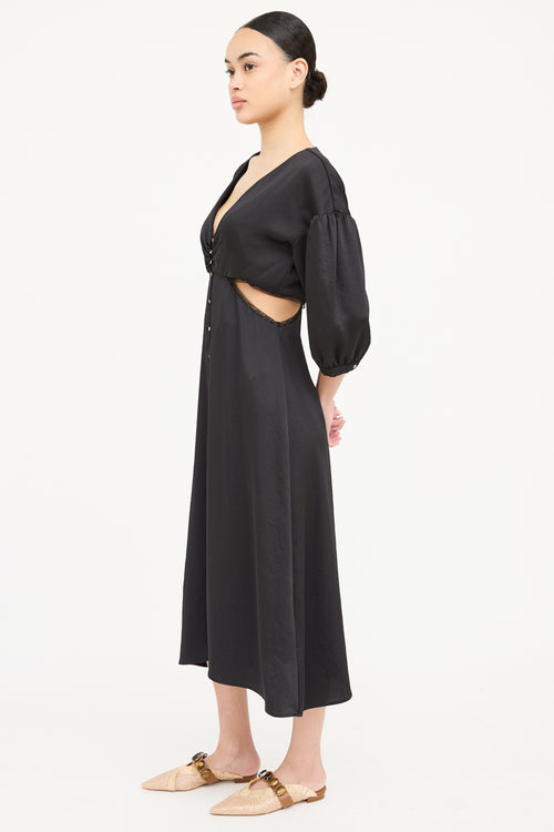 Ba&sh Cut Out Button Up Maxi Dress
