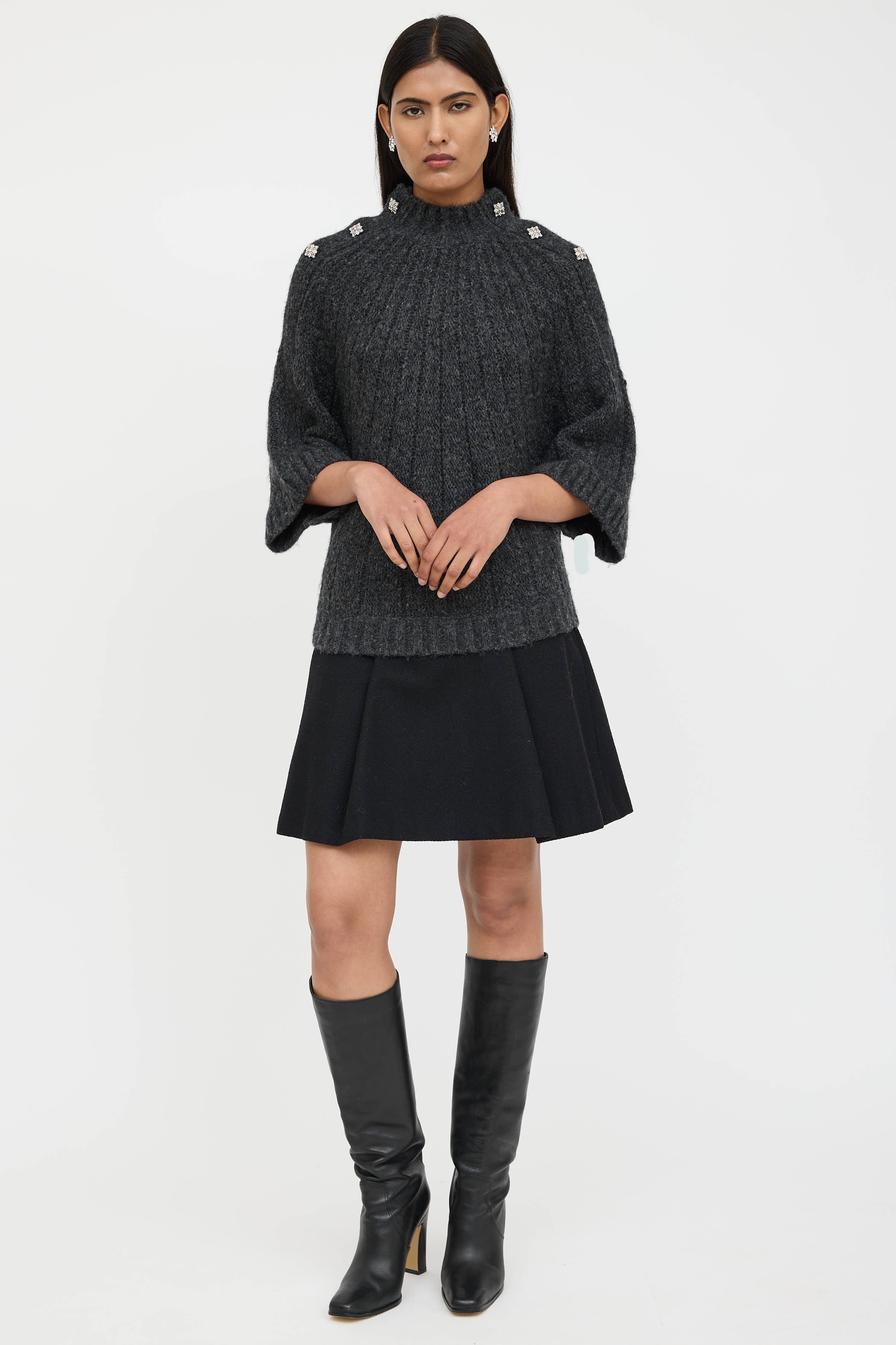 Ba&sh Jewel Snap Knit Sweater