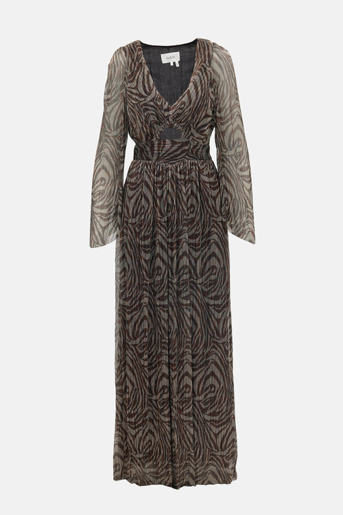 Ba&sh Metallic Plisse Gaelle Dress