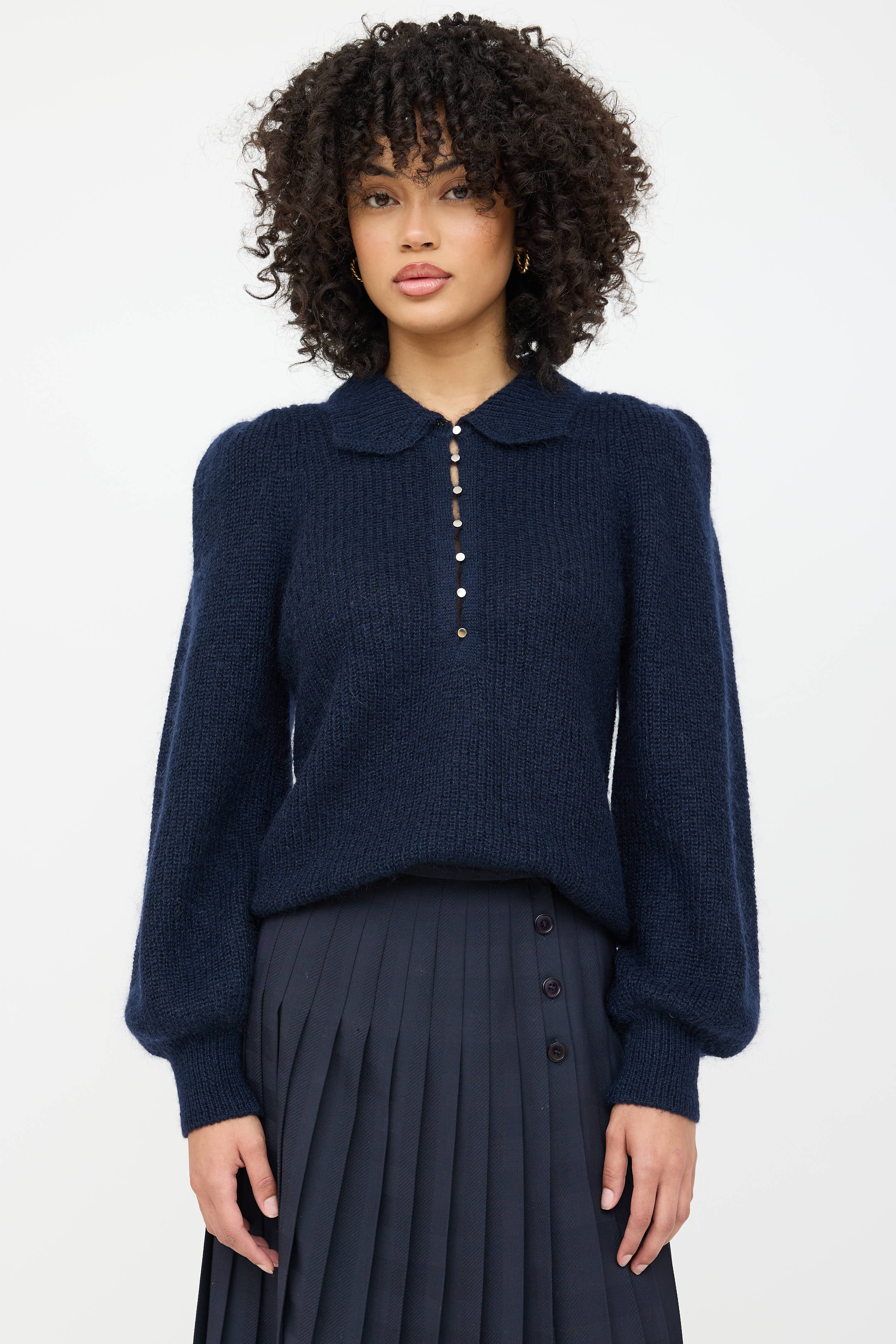 Ba&sh Knit Polo Top