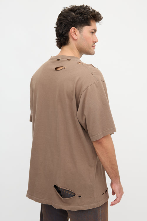 Balenciaga 2021 Distressed Logo T-Shirt