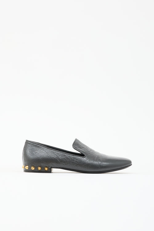 Balenciaga Aged Leather Studded Loafer