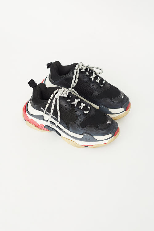 Black & Red Triple S Sneaker