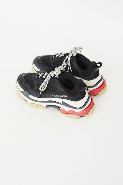 Black & Red Triple S Sneaker