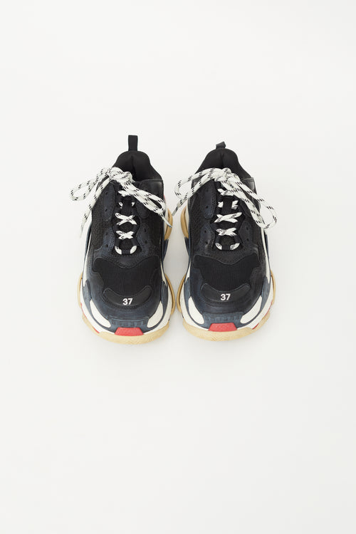 Black & Red Triple S Sneaker