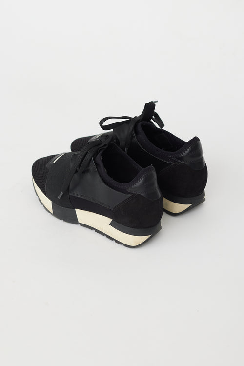 Balenciaga Black & Cream Race Runner Sneaker