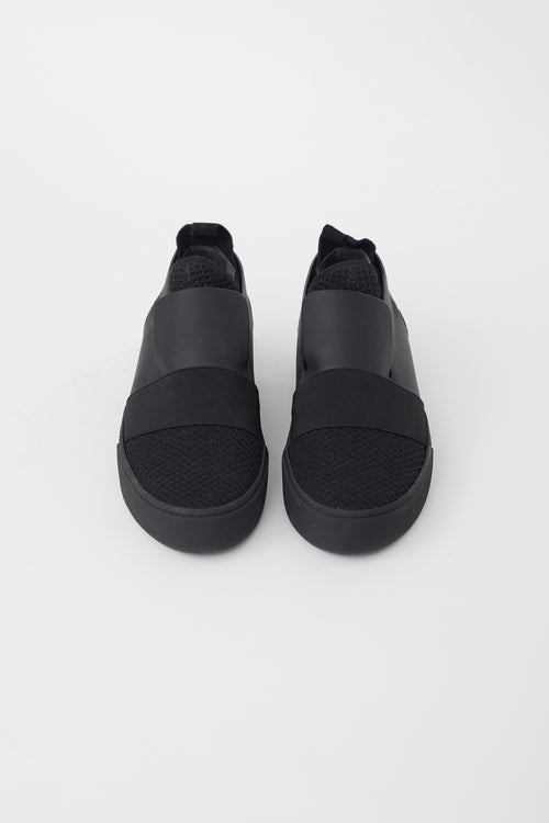 Balenciaga Black Leather & Mesh Low Sneaker