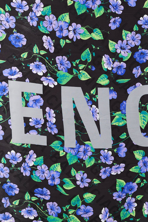 Balenciaga Black & Multicolour Floral Silk Scarf