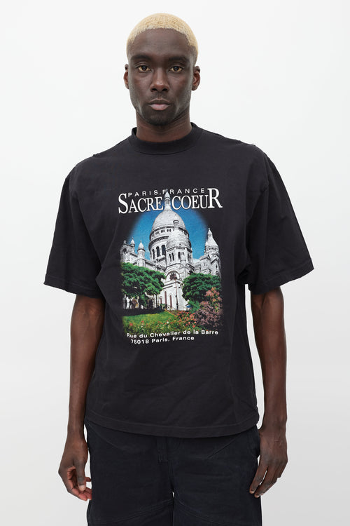 Balenciaga Black & Multicolour Graphic T-Shirt