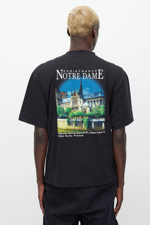 Balenciaga Black & Multicolour Graphic T-Shirt