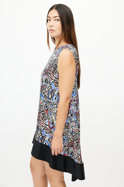 Balenciaga Black & Multicolour Psychedelic Silk Dress