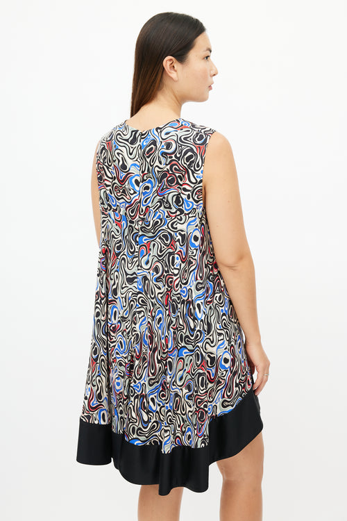 Balenciaga Black & Multicolour Psychedelic Silk Dress
