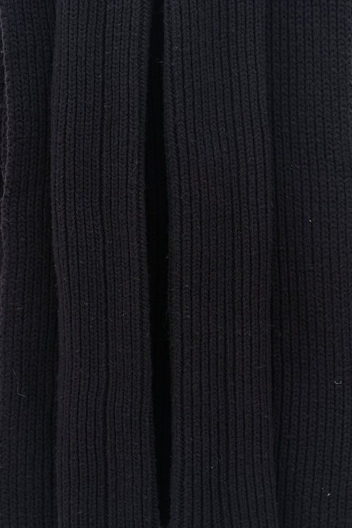 Balenciaga Black Ribbed Knit Shrug Scarf