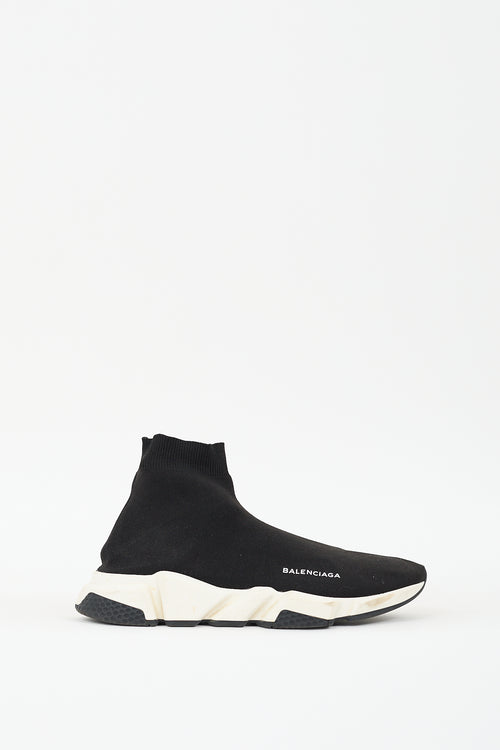 Balenciaga Black & White Speed Knit Sneaker