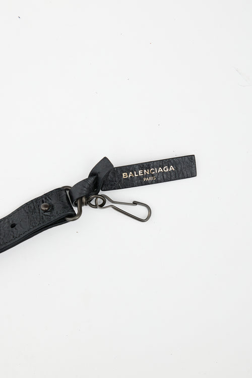 Balenciaga Black & White Logo Bag Strap