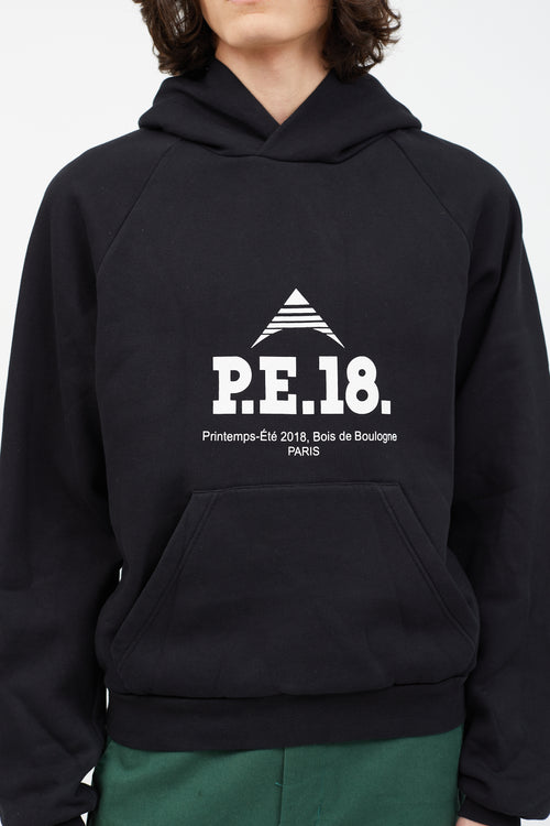 Balenciaga Black & White PE 18 Logo Hoodie