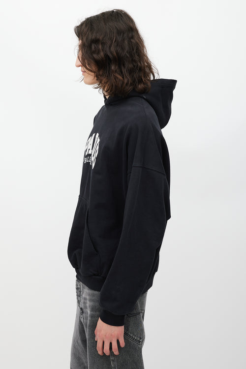 Balenciaga Black & White Paris Logo Hoodie