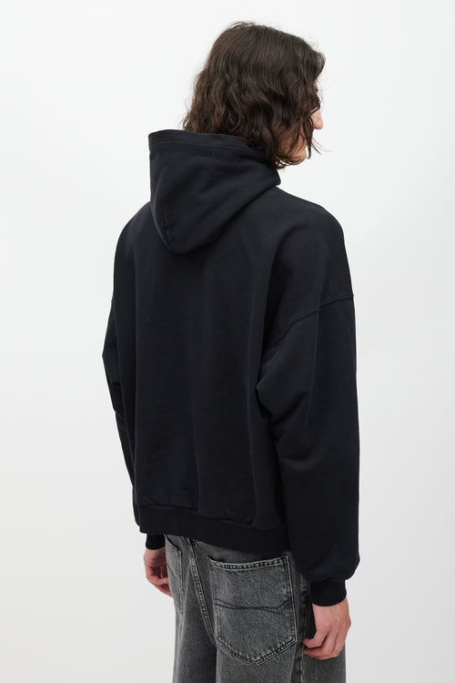 Balenciaga Black & White Paris Logo Hoodie