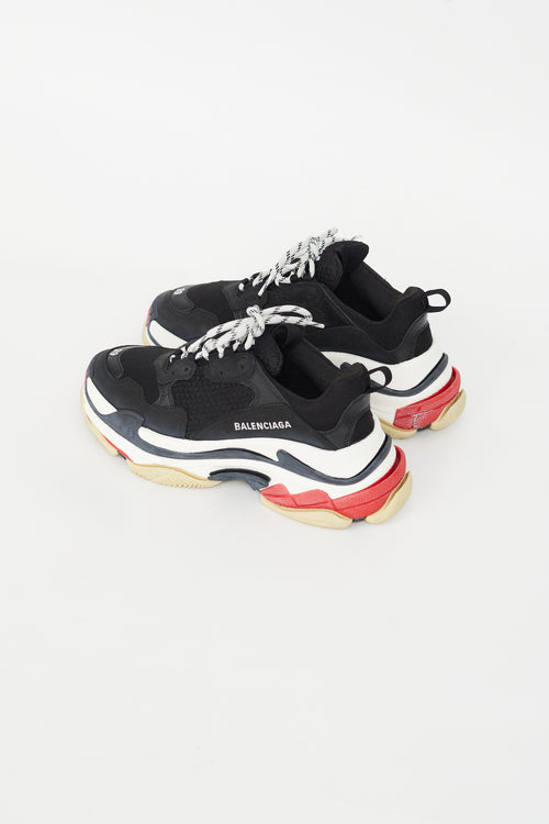 Balenciaga Black & Red Triple S Sneaker