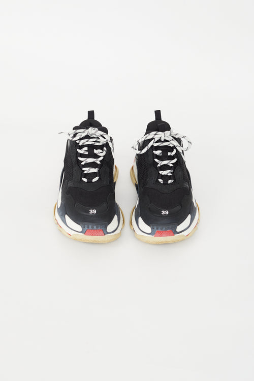 Balenciaga Black & Red Triple S Sneaker