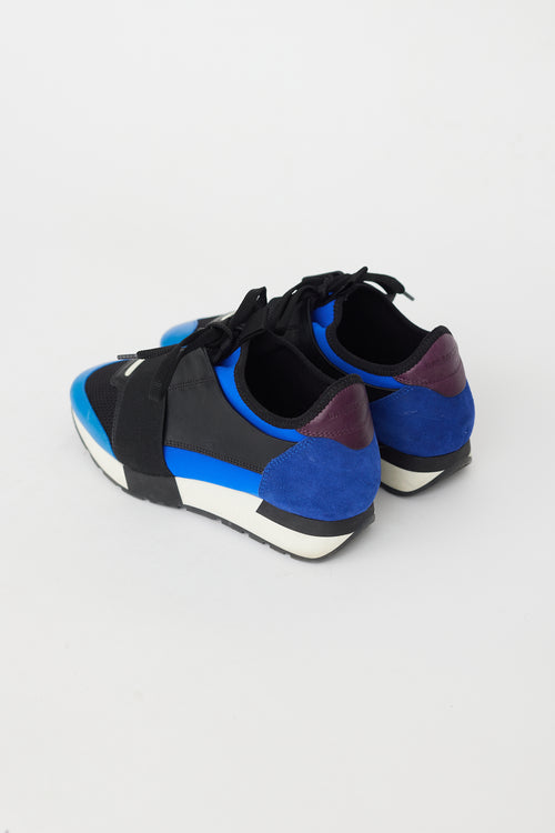 Balenciaga Blue & Multi Race Runner Sneaker