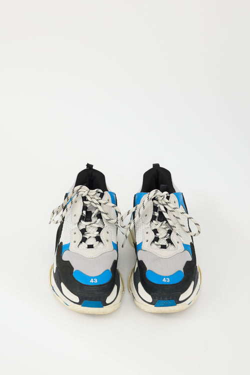 Balenciaga Blue & Multicolour Triple S Sneaker