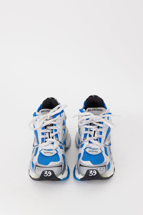Balenciaga Blue & White Deconstructed Runner Sneaker