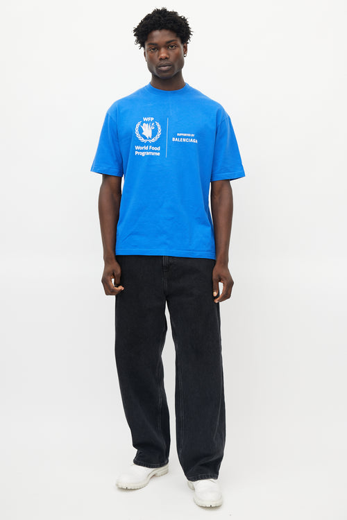 Balenciaga Blue & White World Food Programme T-Shirt