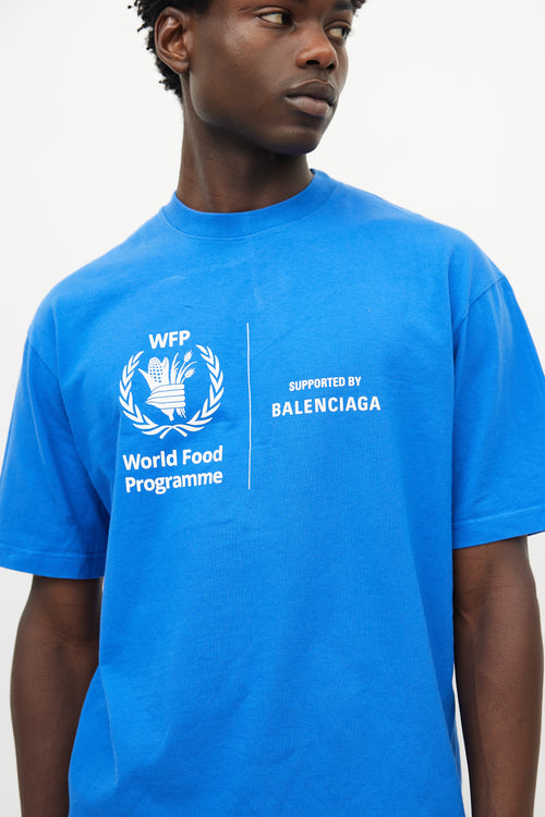 Balenciaga Blue & White World Food Programme T-Shirt