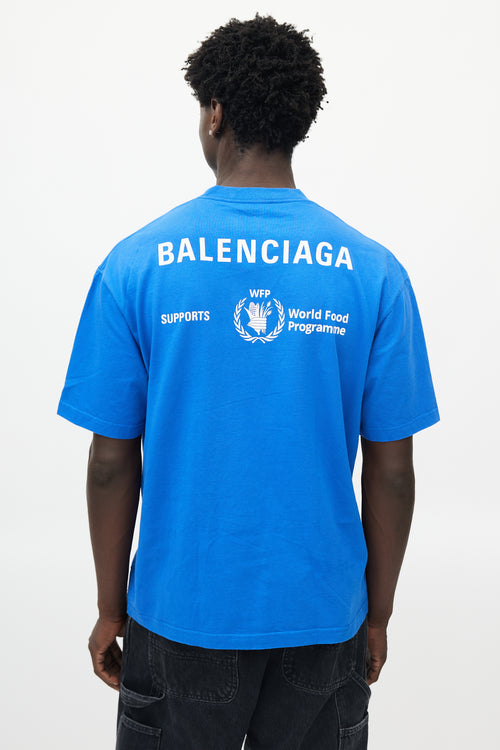 Balenciaga Blue & White World Food Programme T-Shirt